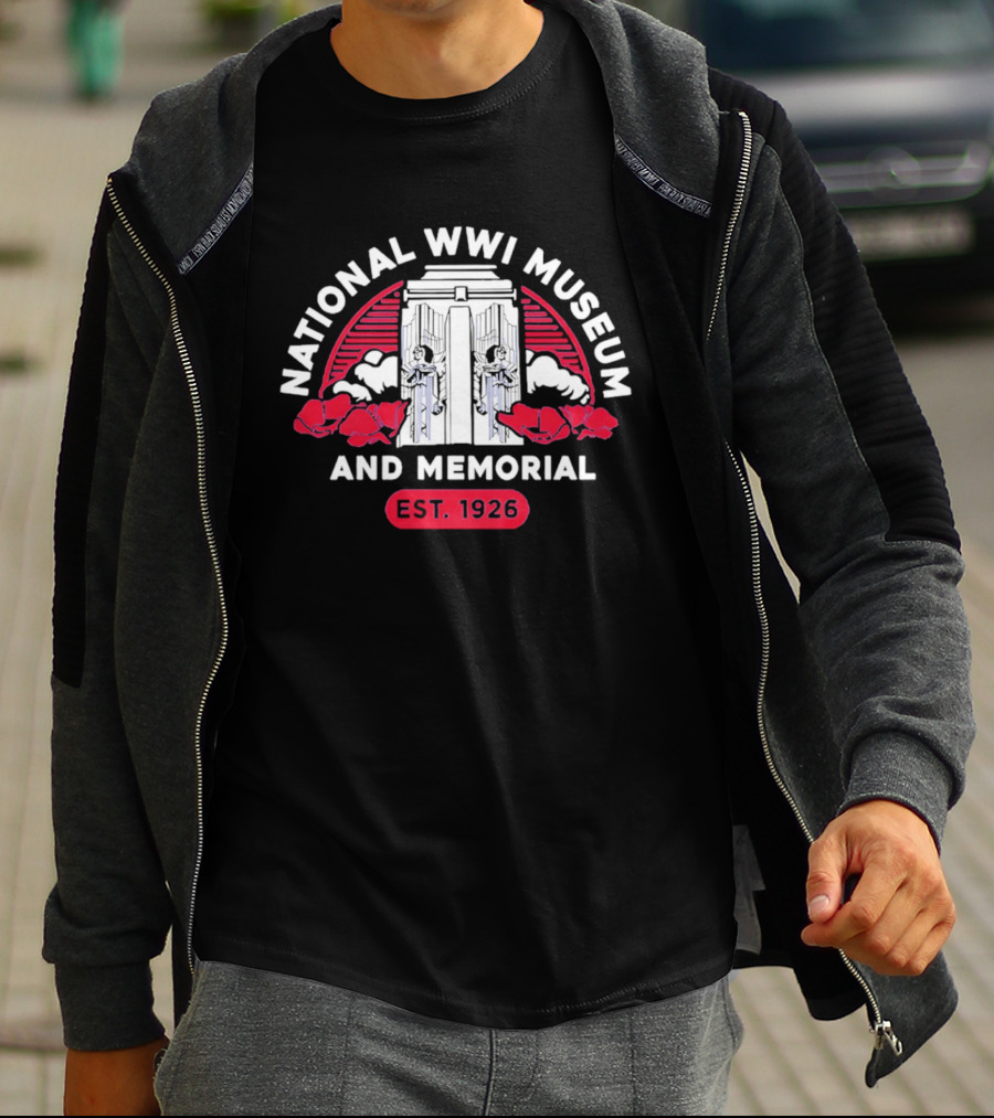 National WW1 Museum And Memorial EST 1926 Poppies Arch T-Shirt