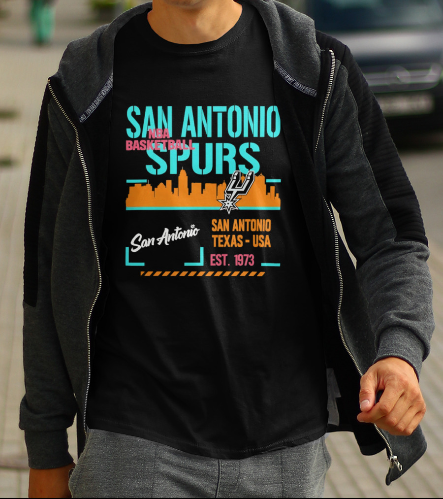 San Antonio Spurs Basketball Skyline Texas USA Est 1973 T-Shirt
