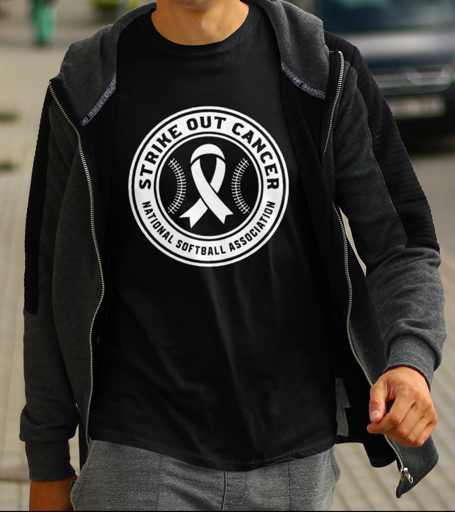 Strike Out Cancer National Softball Association Ribbon T-Shirt