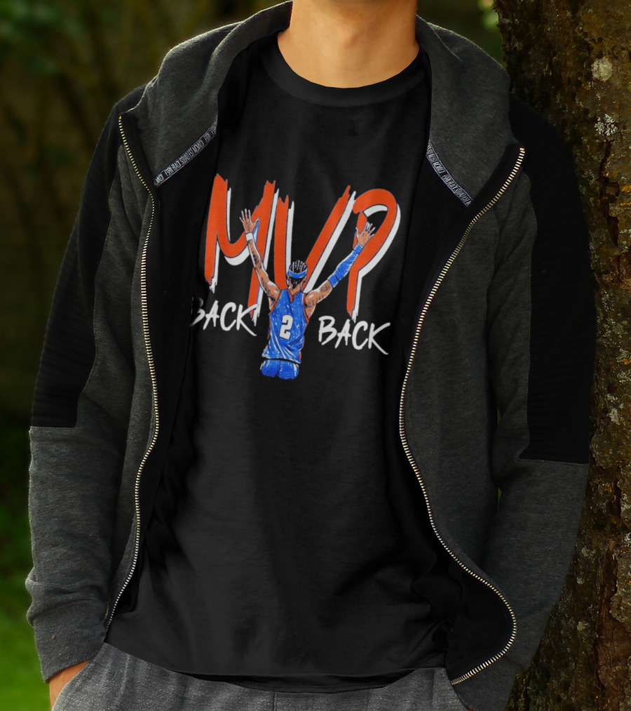 Shai Gilgeous Alexander OKC Thunder Back 2 Back NBA MVP 2026 Drip T-Shirt