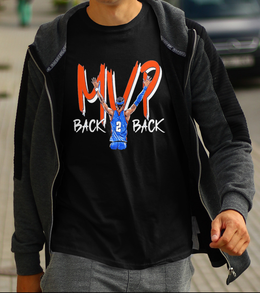 Shai Gilgeous Alexander OKC Thunder Back 2 Back NBA MVP 2026 Drip T-Shirt
