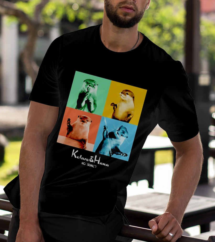 Kotaro And Hana Otters Pop Art Kotsumet T-Shirt