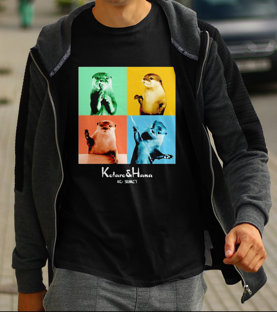 Kotaro And Hana Otters Pop Art Kotsumet T-Shirt