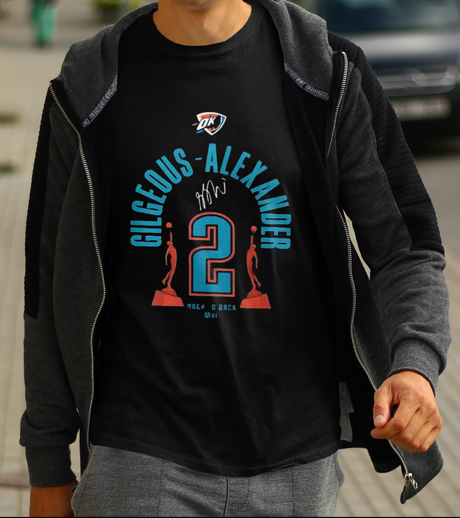 Gilgeous Alexander Oklahoma City Thunder Back 2 Back 2026 MVP T-Shirt
