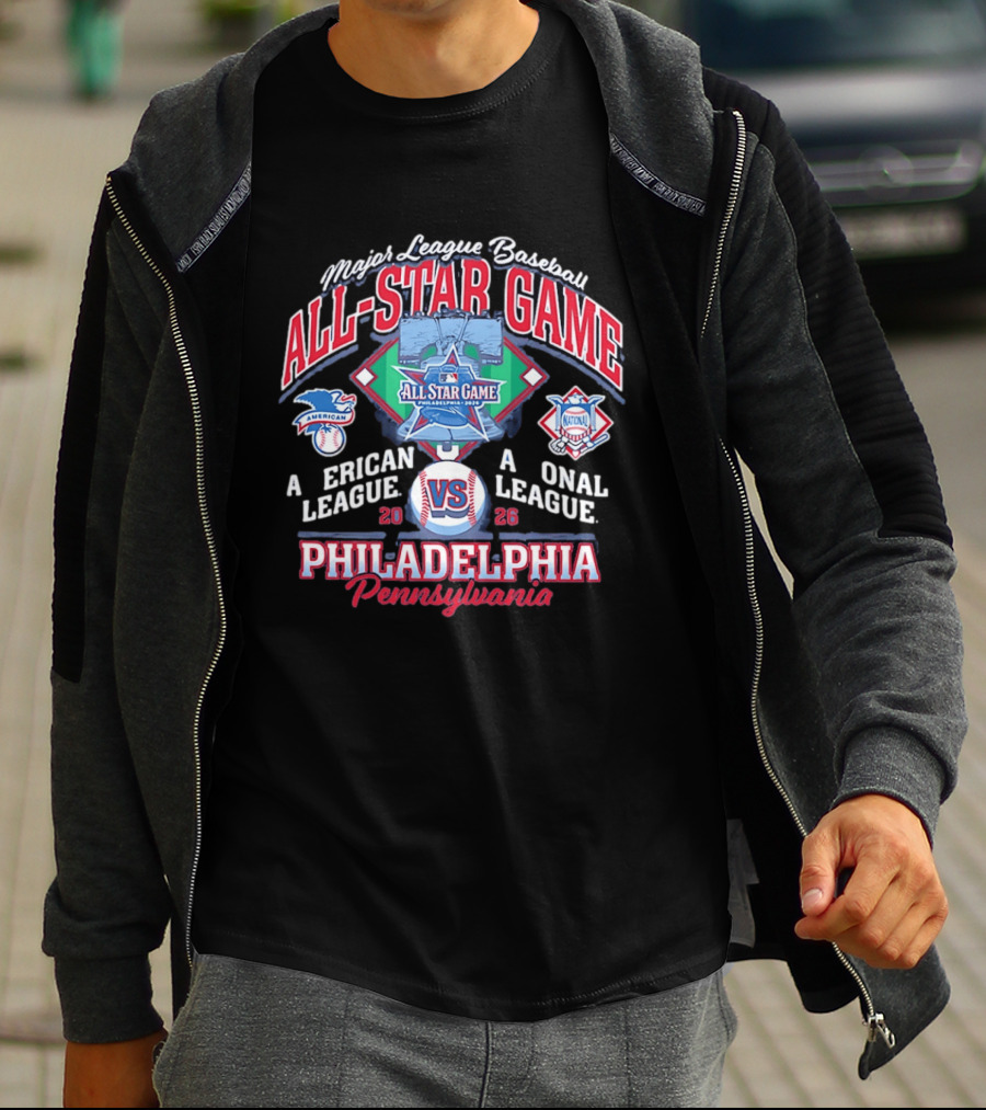 Major League Baseball 2026 All Star Game Philadelphia Pennsylvania American Vs National League T-Shirt