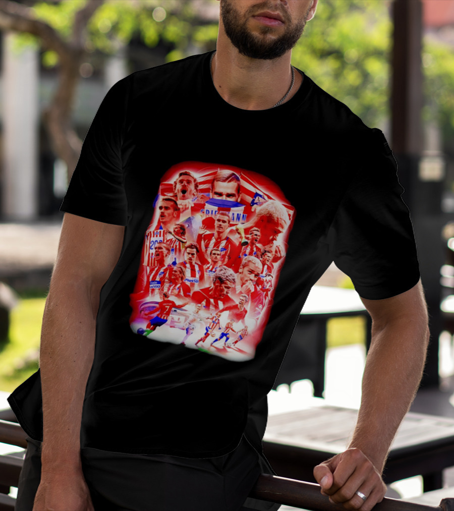 Atlético De Madrid Antoine Griezmann Fan Collage 2026 T-Shirt