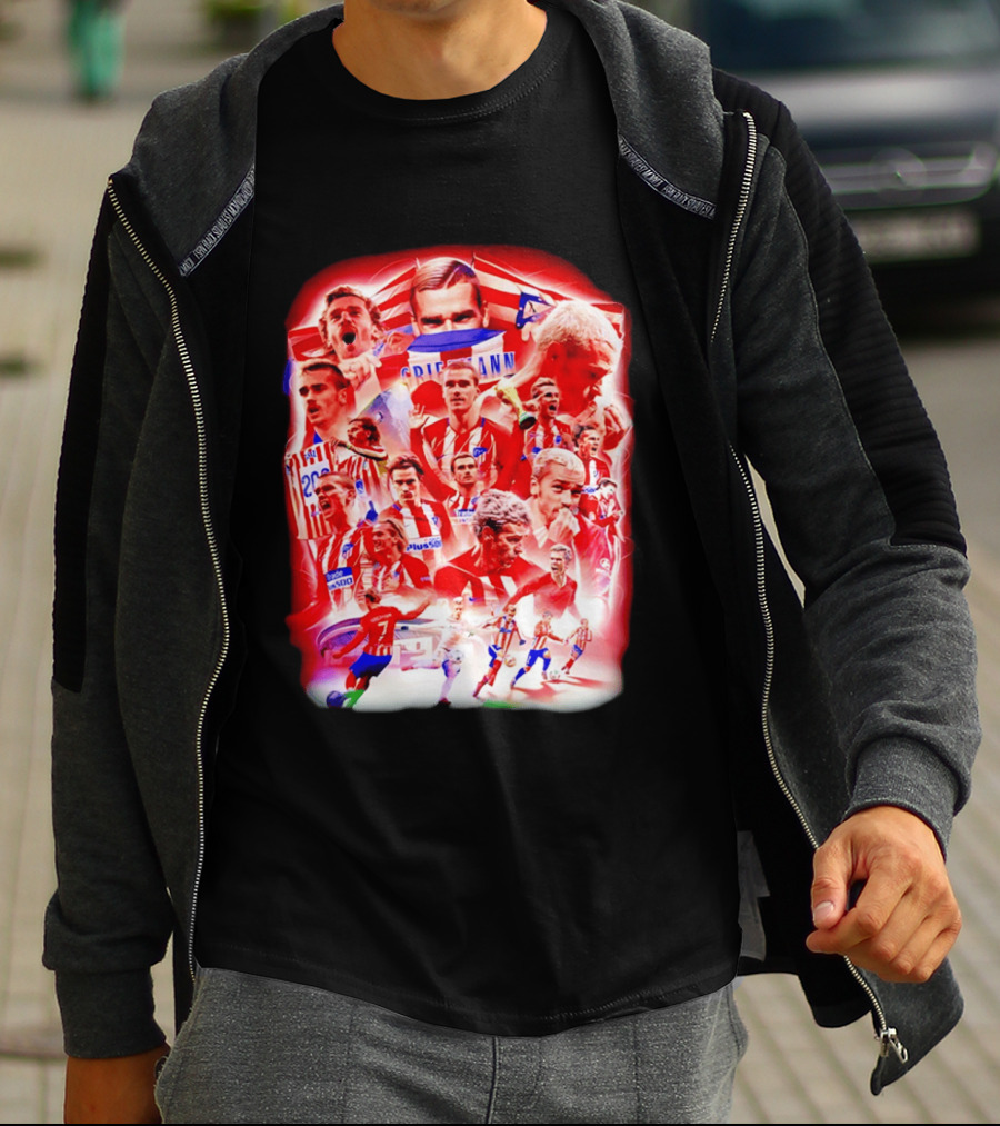 Atlético De Madrid Antoine Griezmann Fan Collage 2026 T-Shirt