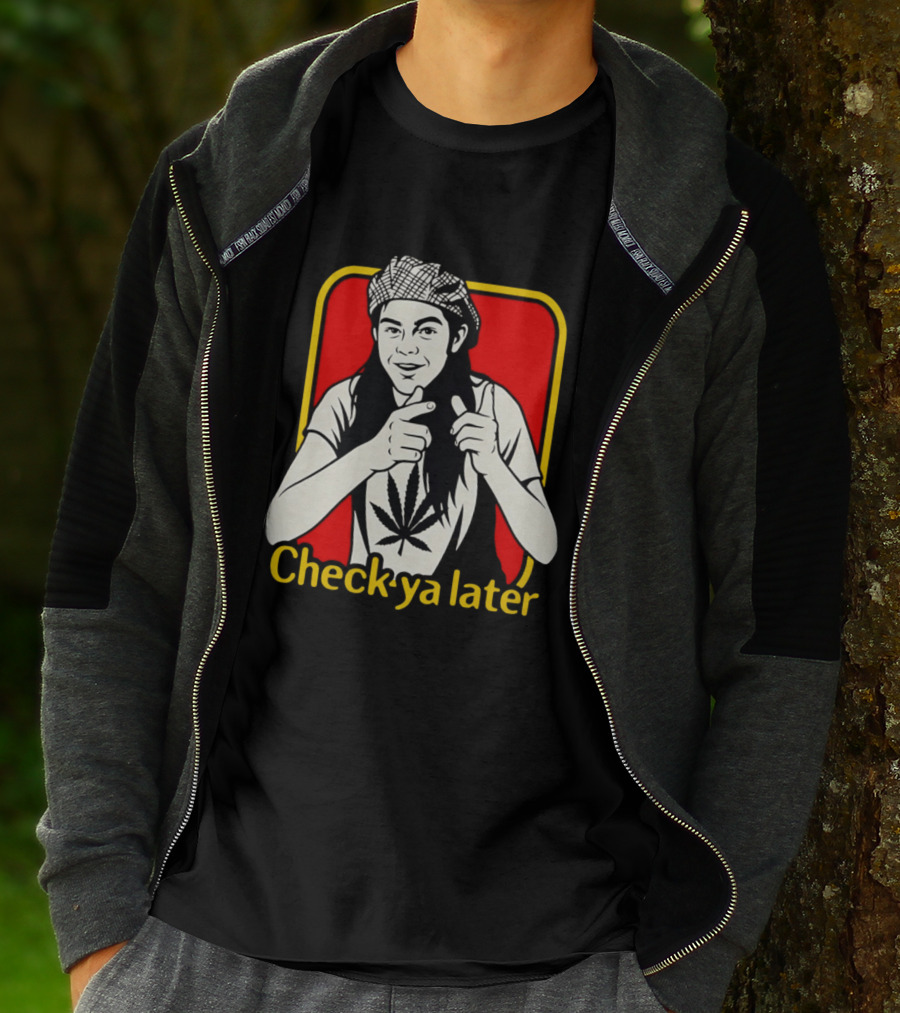 Check Ya Later Slater Dazed And Confused Retro Style Cannabis Leaf T-Shirt
