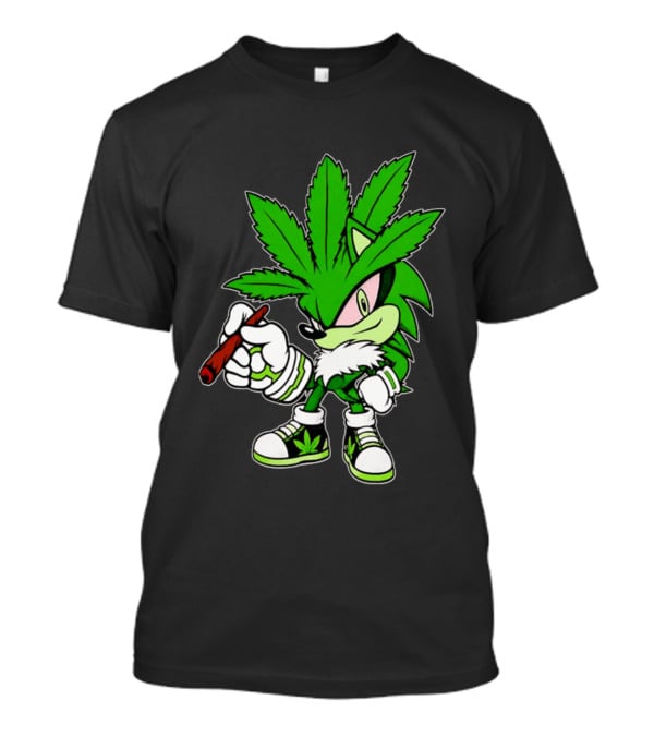 Chronic The Hemphog Weed Cartoon Sonic Parody Cannabis Leaf T-Shirt