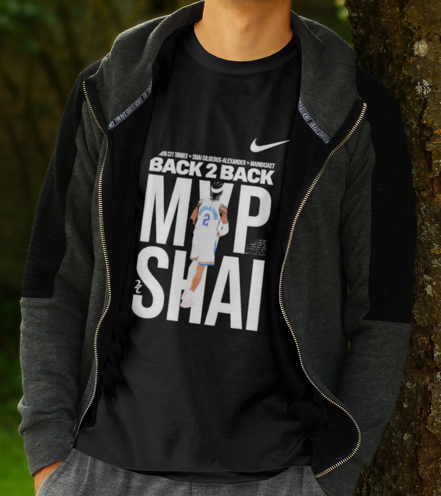 SGA Shai Gilgeous Alexander Back 2 Back MVP OKC Thunder Nike T-Shirt