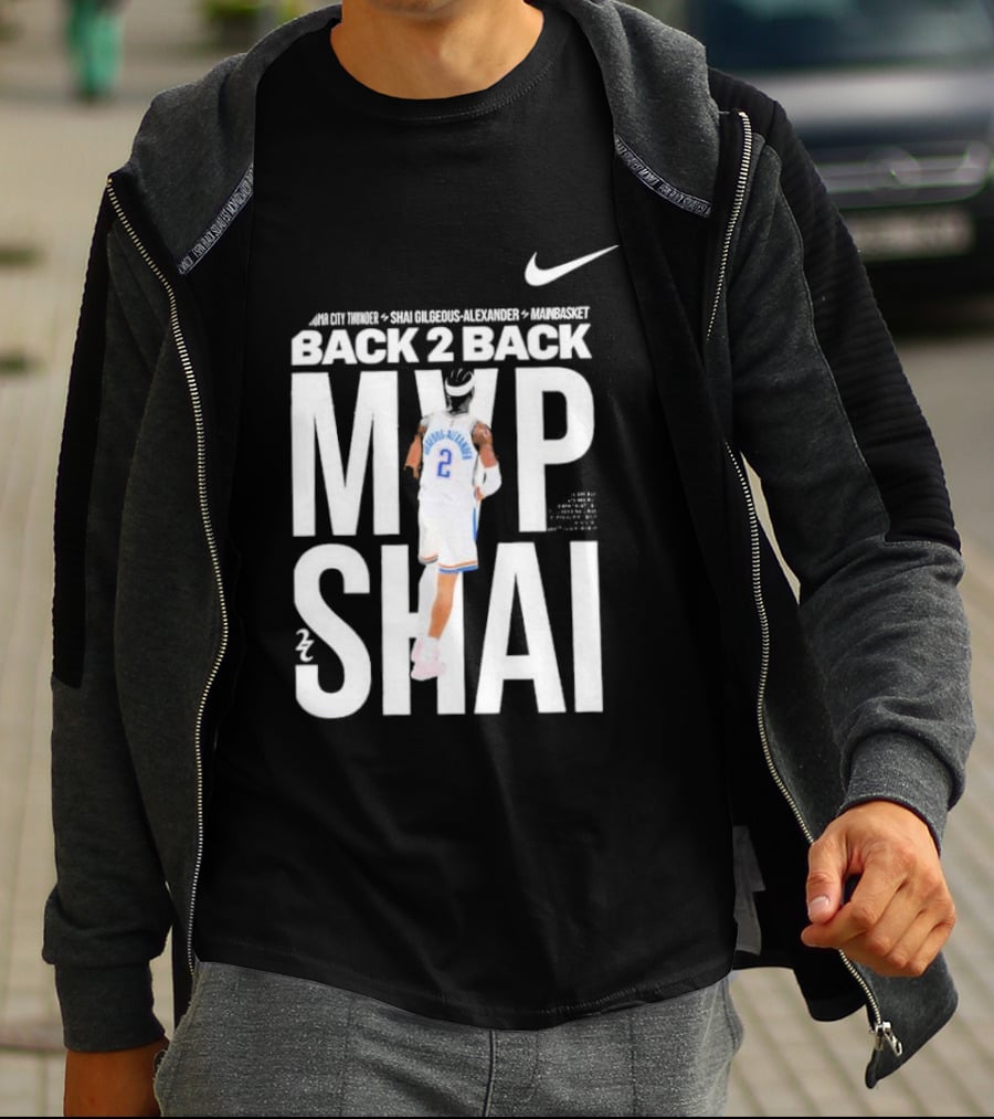 SGA Shai Gilgeous Alexander Back 2 Back MVP OKC Thunder Nike T-Shirt