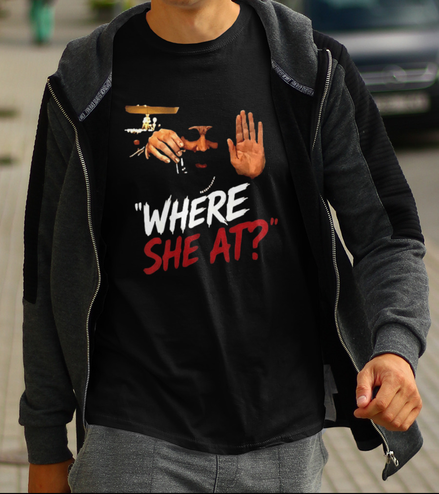 Where She At Drake Burning Bridges Hand Gesture And Chained Necklace T-Shirt