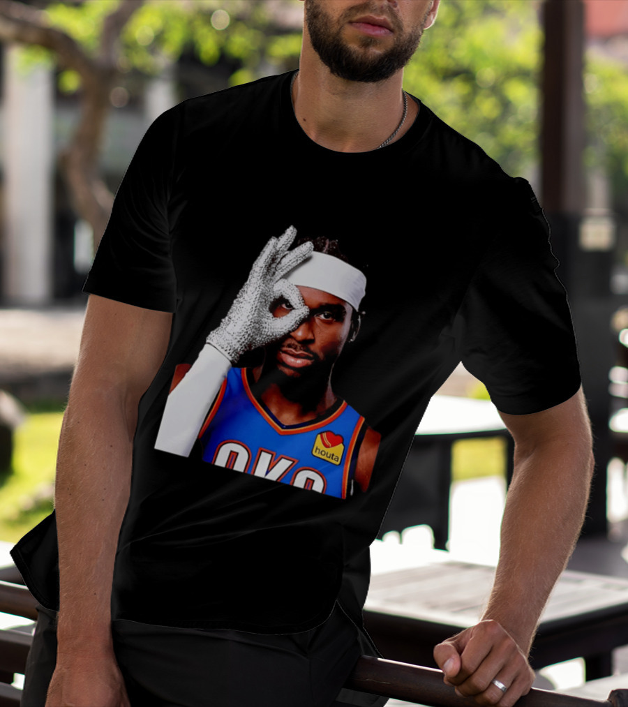 Shai Gilgeous Alexander OKC Thunders Houta Jersey Iceman Glove Gesture T-Shirt