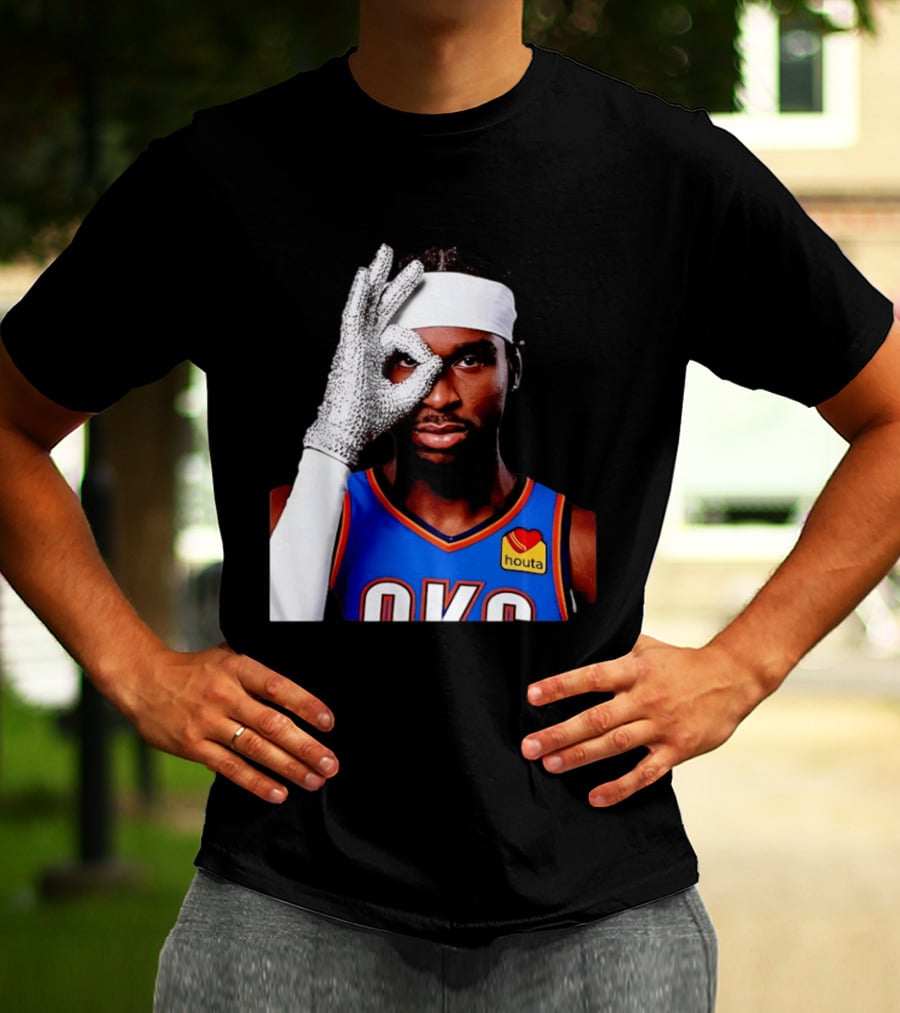 Shai Gilgeous Alexander OKC Thunders Houta Jersey Iceman Glove Gesture T-Shirt