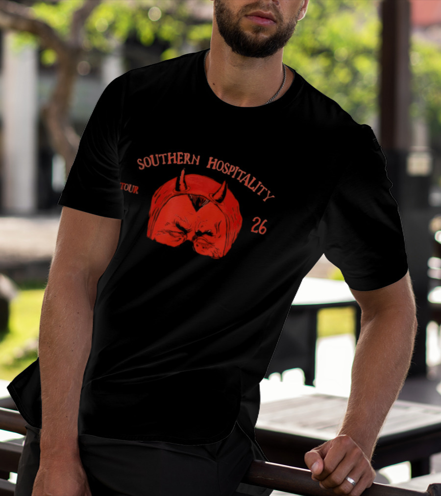 Southern Hospitality Tour 26 Devil Mask Red Horns T-Shirt