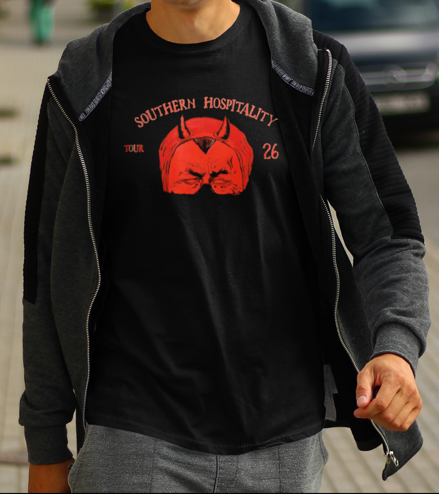 Southern Hospitality Tour 26 Devil Mask Red Horns T-Shirt