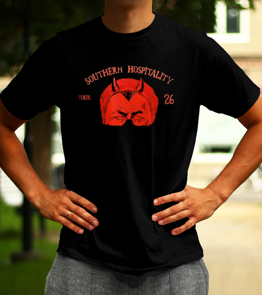 Southern Hospitality Tour 26 Devil Mask Red Horns T-Shirt