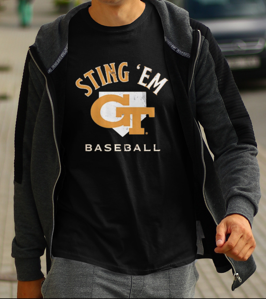 Georgia Tech Yellow Jackets Sting 'Em GT Baseball Home Plate T-Shirt