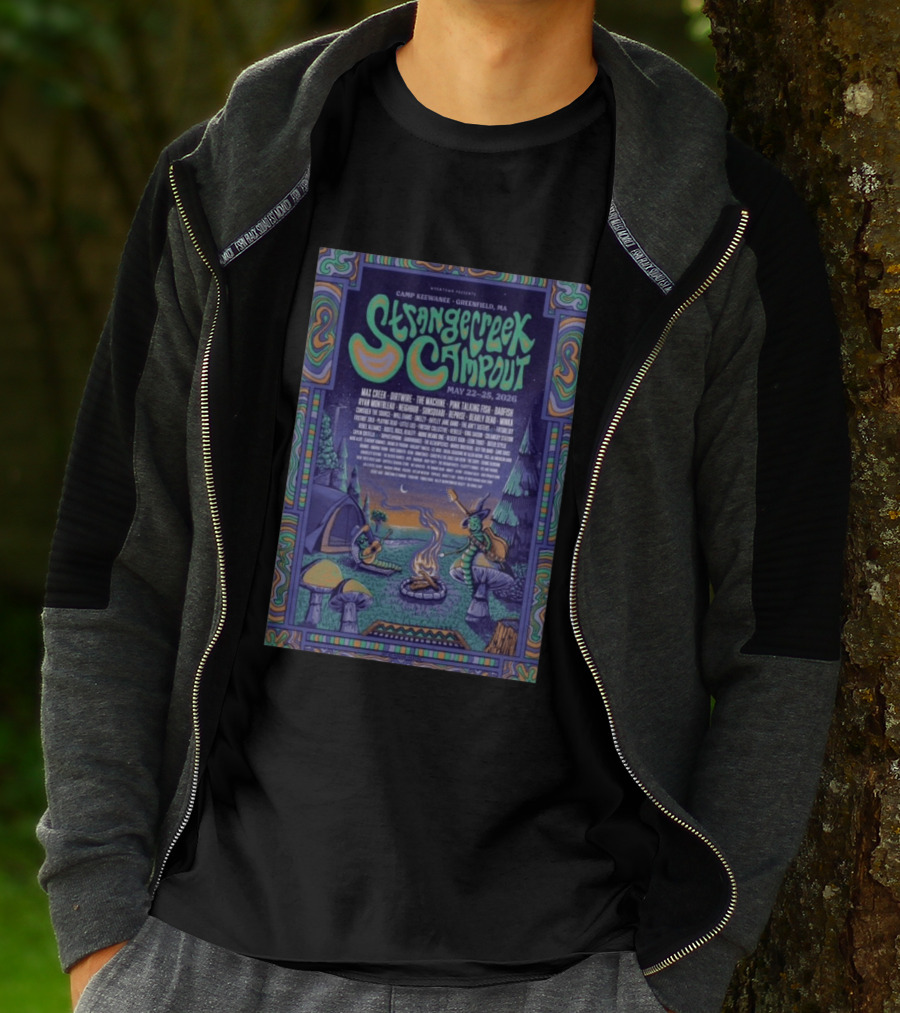 StrangeCreek Campout Greenfield May 22 25 2026 Camp KeeWanee Max Creek Pink Talking Fish Festival T-Shirt