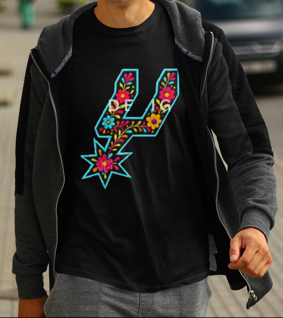 Original Spurs Floral San Antonio Spurs Basketball Nba 2026 Floral Pattern Spurs Logo 2026 T-Shirt