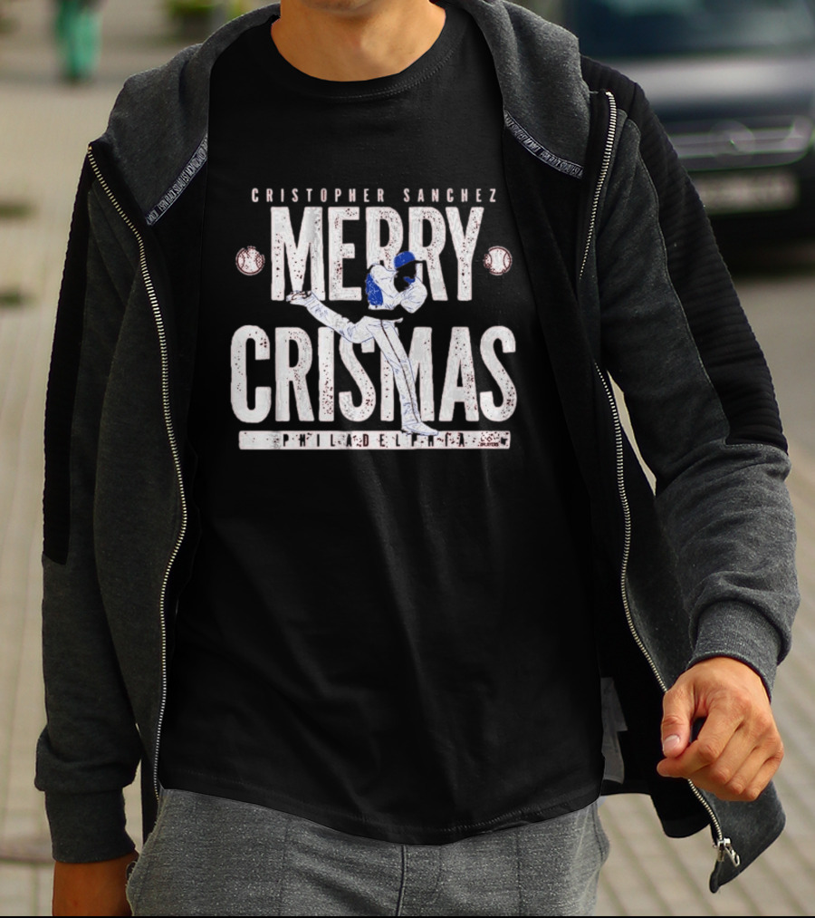 Philadelphia Phillies Cristopher Sanchez Merry Crismas Baseball Pitcher T-Shirt