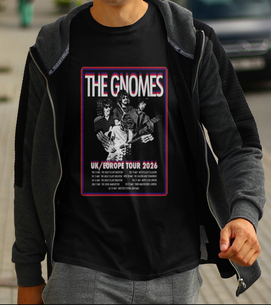 The Gnomes UK Europe Tour 2026 Brighton Manchester Glasgow London T-Shirt