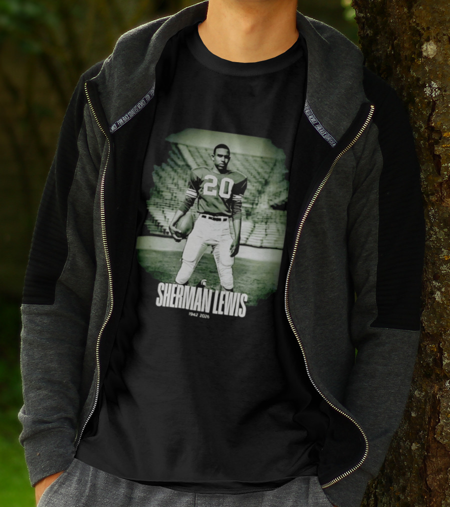 Sherman Lewis 1942 2026 Legendary Number 20 Football T-Shirt