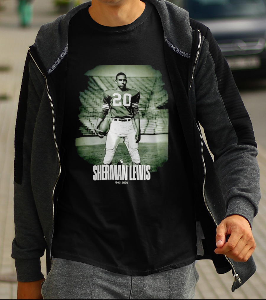 Sherman Lewis 1942 2026 Legendary Number 20 Football T-Shirt