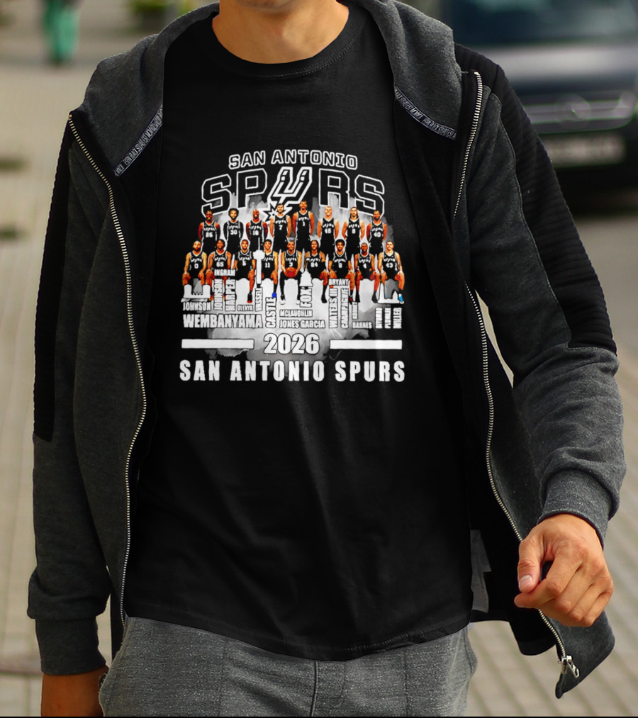 San Antonio Spurs Players 2026 Names Lineup T-Shirt