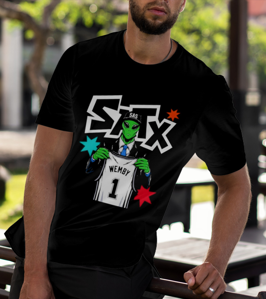 SATX SAS Wemby Alien Holding Wemby 1 Jersey T-Shirt