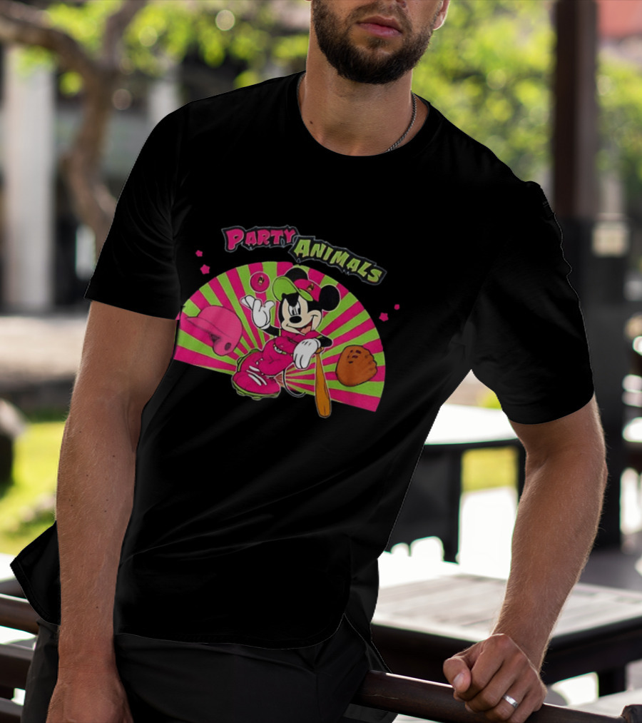 Savannah Party Animals Mickey Mouse Baseball Fun 2026 T-Shirt