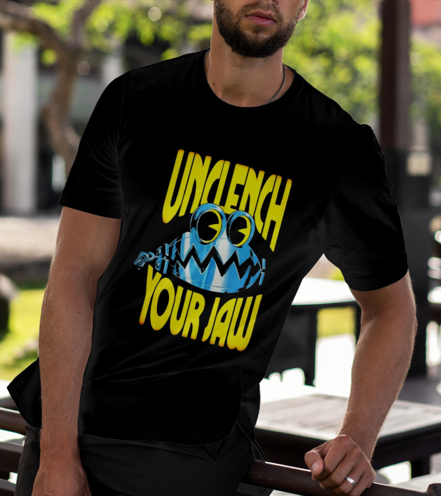 Unclench Your Jaw Blue Metal Trap Cartoon T-Shirt