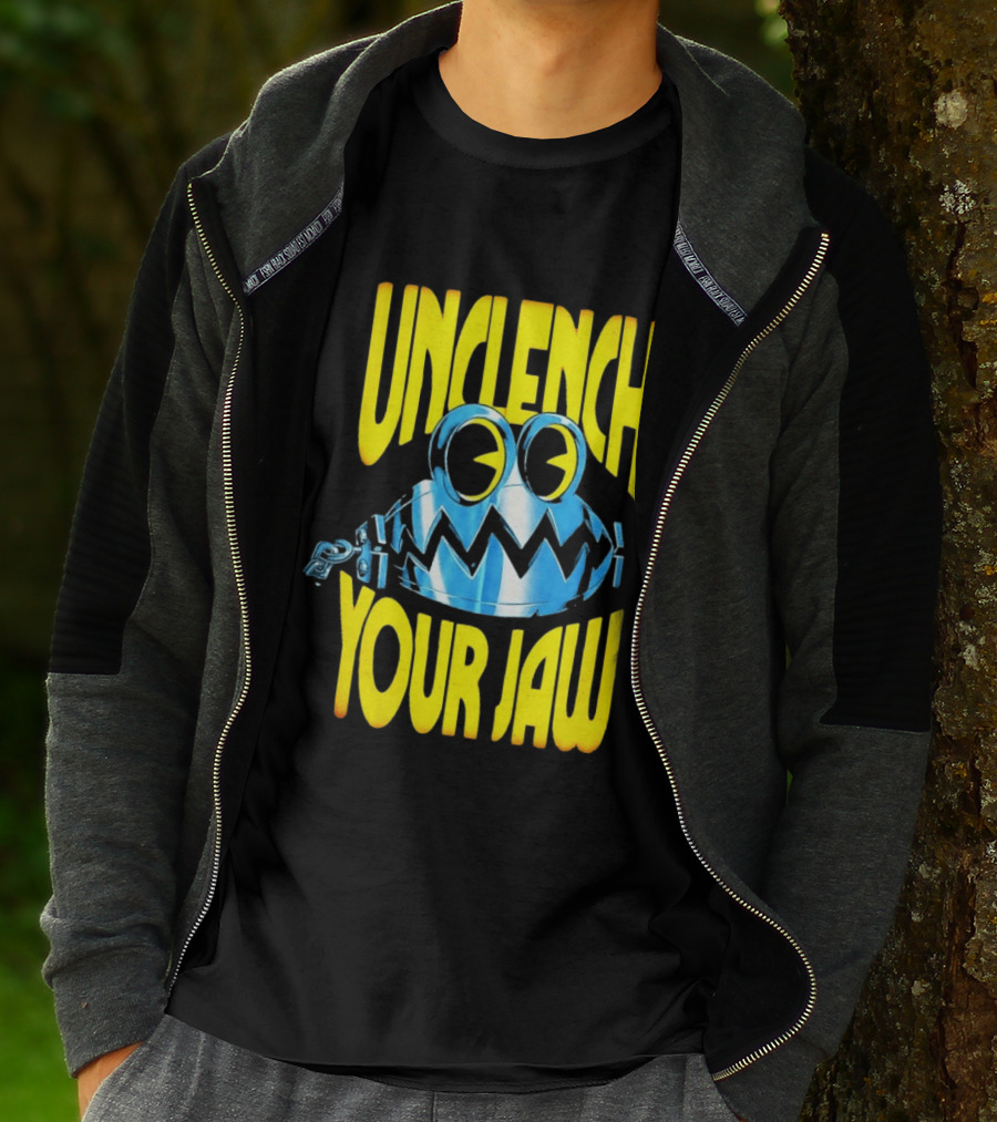 Unclench Your Jaw Blue Metal Trap Cartoon T-Shirt
