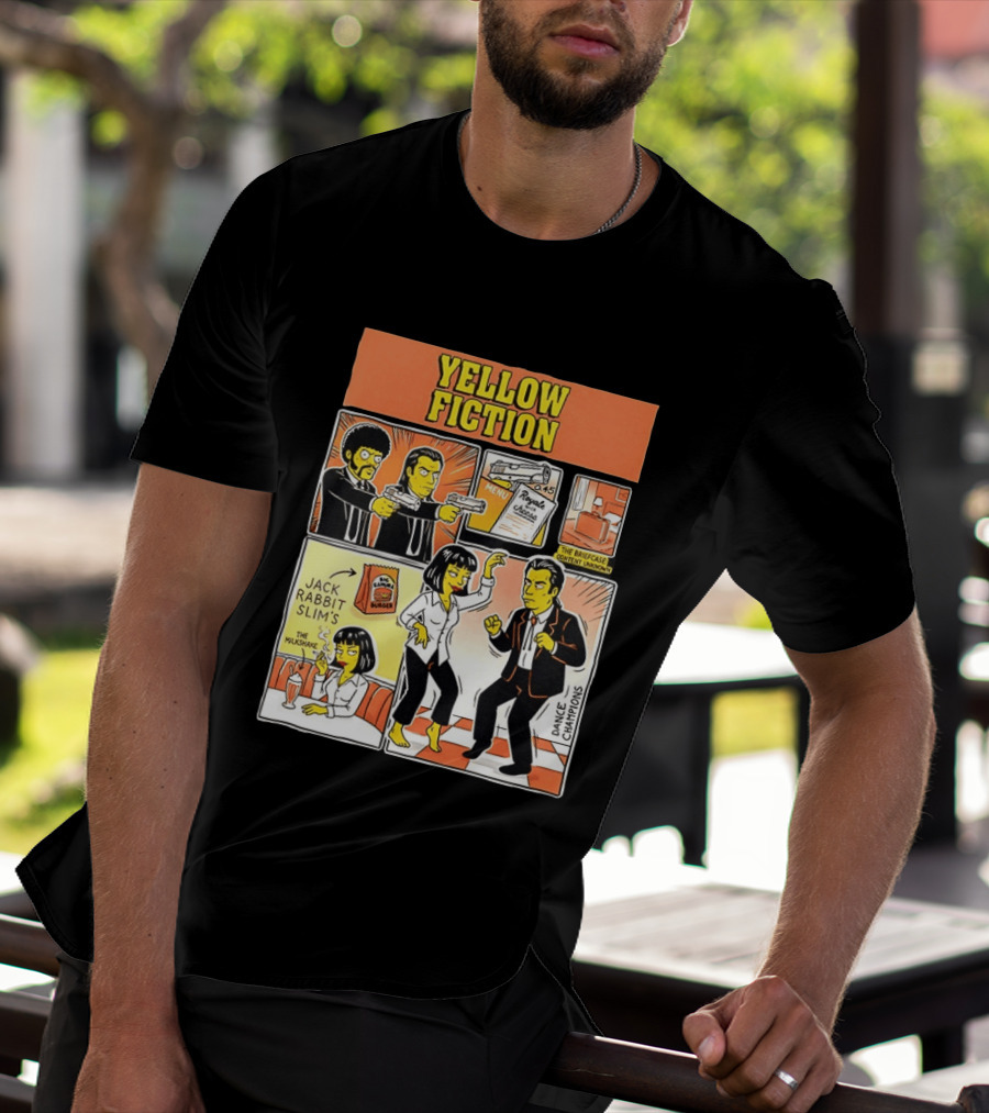 Yellow Fiction Royale Cheese Dance Champions Jack Rabbit Slim's T-Shirt