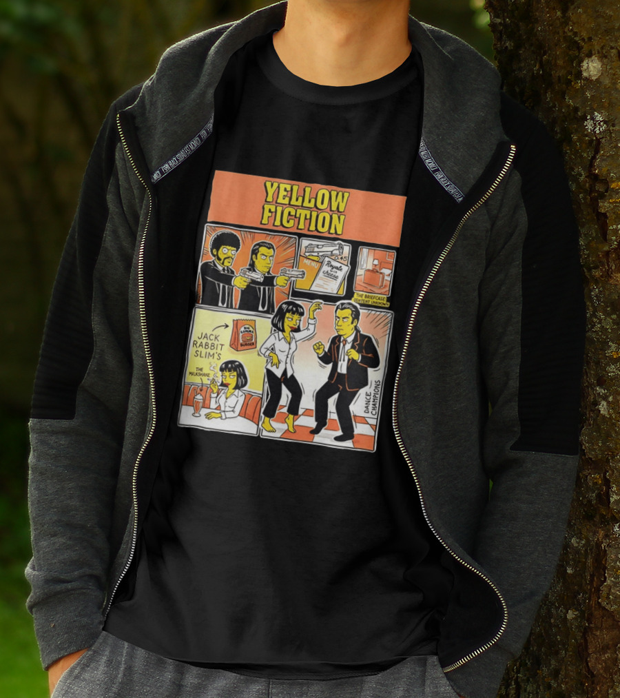 Yellow Fiction Royale Cheese Dance Champions Jack Rabbit Slim's T-Shirt