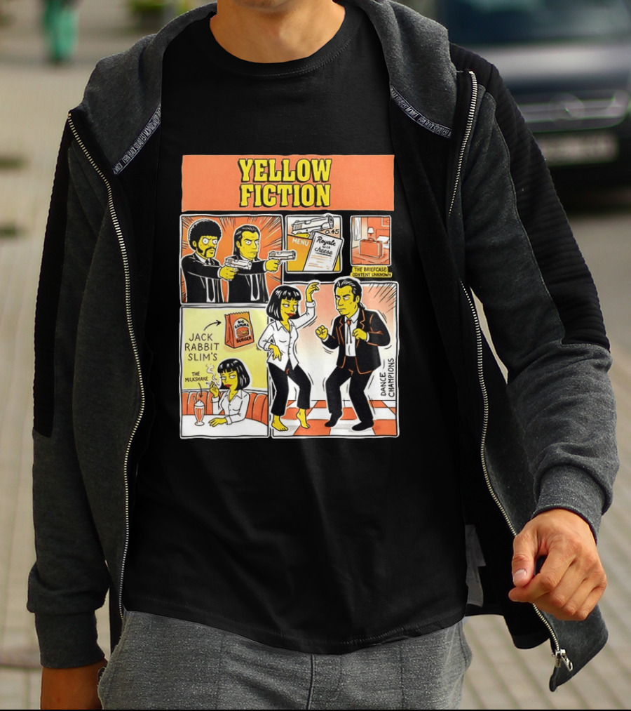 Yellow Fiction Royale Cheese Dance Champions Jack Rabbit Slim's T-Shirt