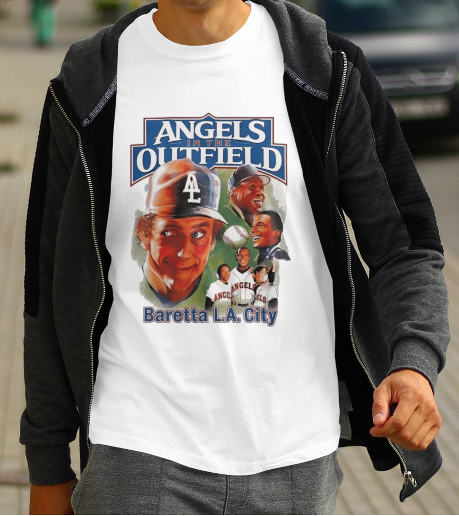 Angels In The Outfield Baretta LA City Players Baseball Movie T-Shirt