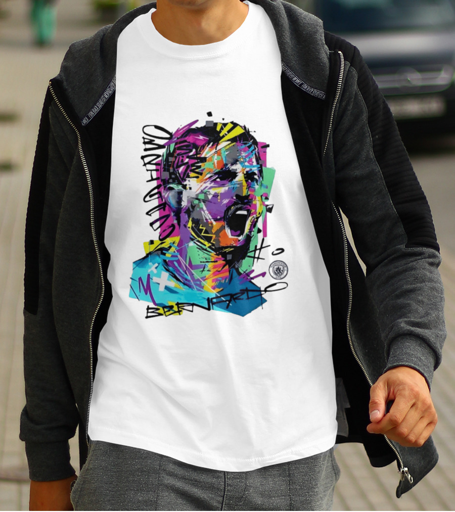 Bernardo Silva Manchester City FC 2026 Dynamic Paint Explosion T-Shirt
