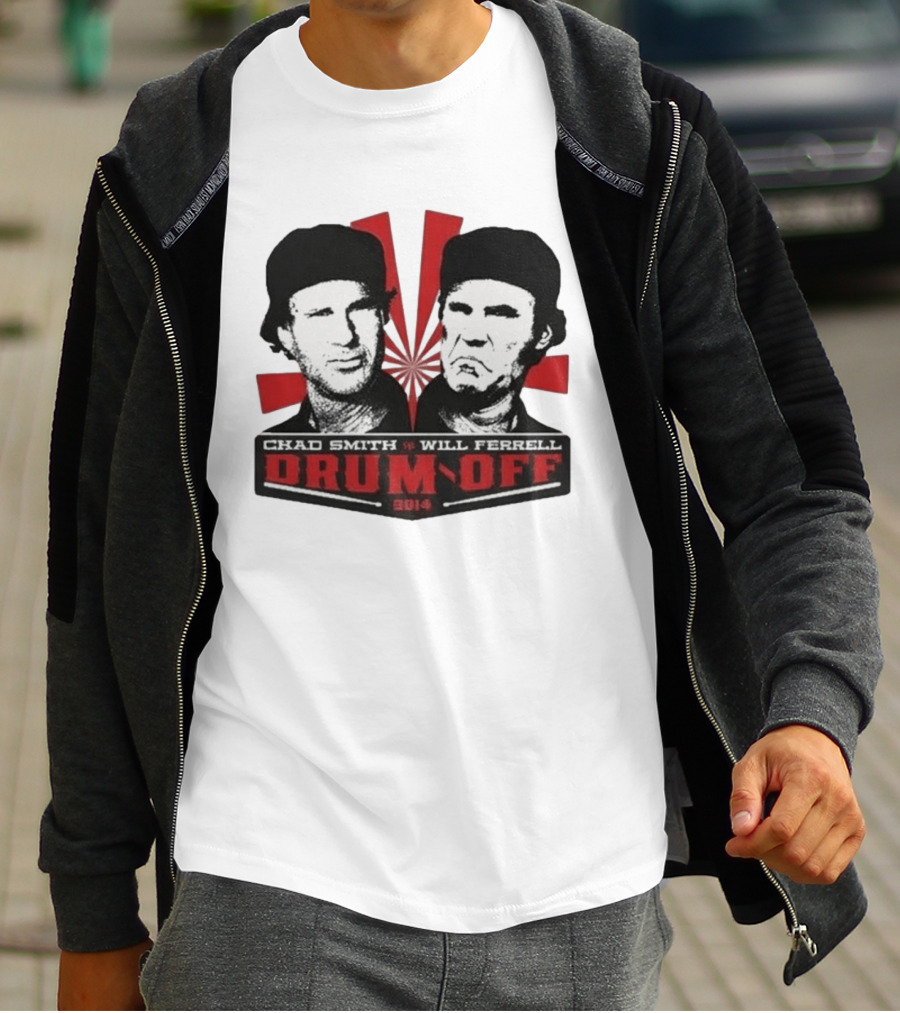 Chad Smith Will Ferrell Drum Off 2014 Event T-Shirt