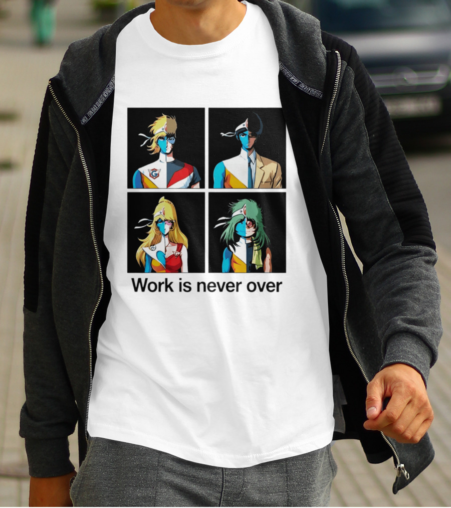 Crescendolls Work Is Never Over Daft Punk Interstella 5555 Characters T-Shirt
