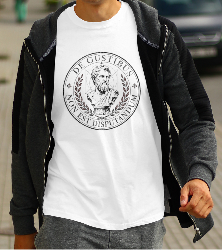 De Gustibus Non Est Disputandum Bust Laurel Wreath Classical Philosophy T-Shirt