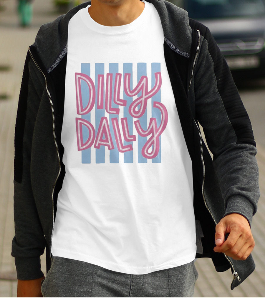 Dilly Dally Babier Pink And Blue Striped Playful T-Shirt