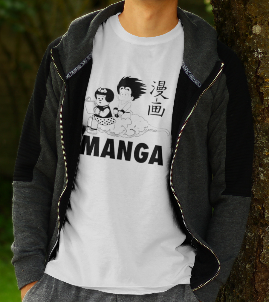 Manga Characters Riding Nimbus Cloud Goku T-Shirt