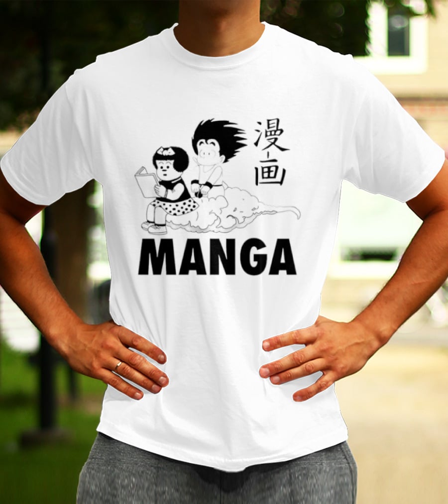 Manga Characters Riding Nimbus Cloud Goku T-Shirt