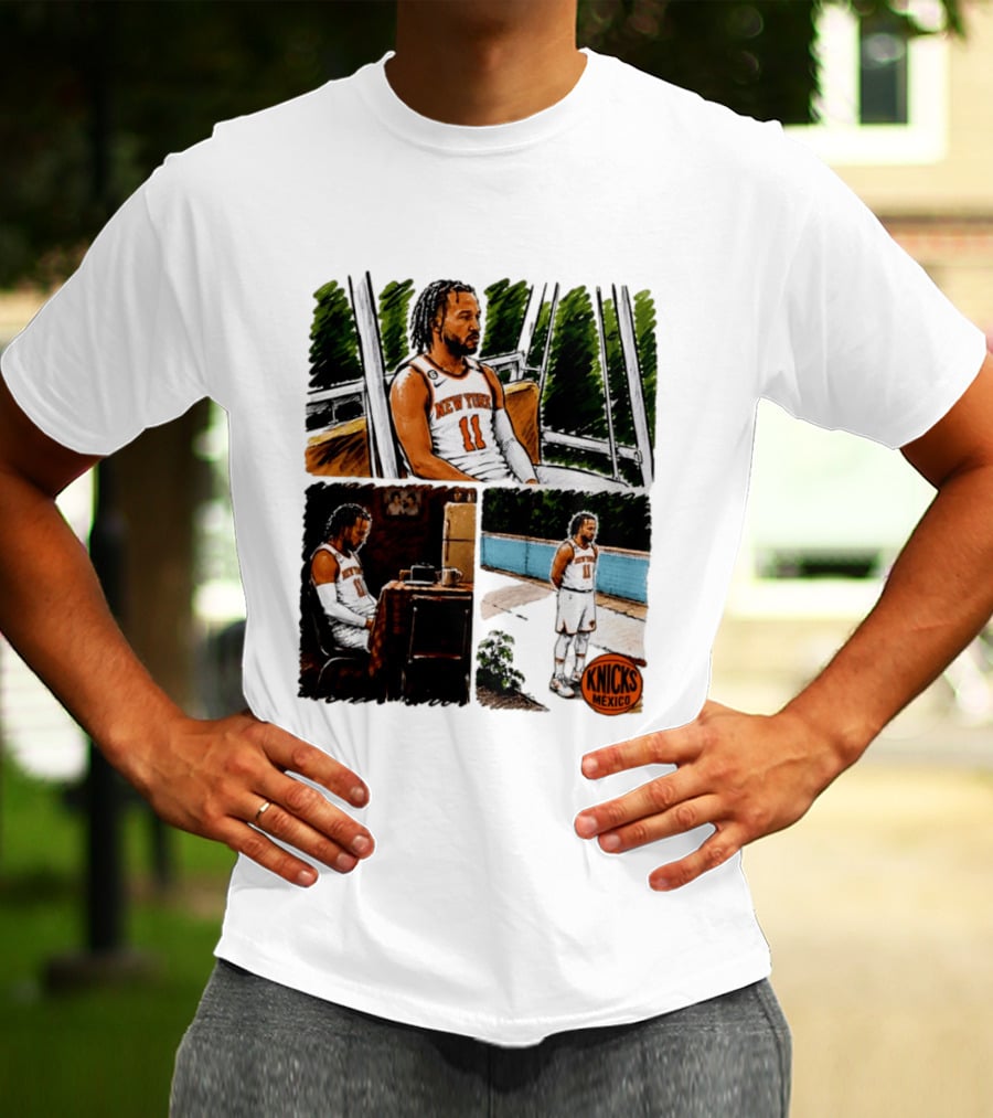 Jalen Brunson New York Knicks NBA Mexico Waiting For The Next Victim Meme T-Shirt