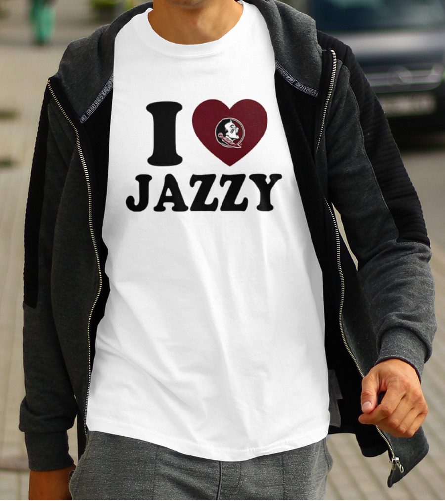I Love Jazzy Florida State Heart Fan Pride T-Shirt