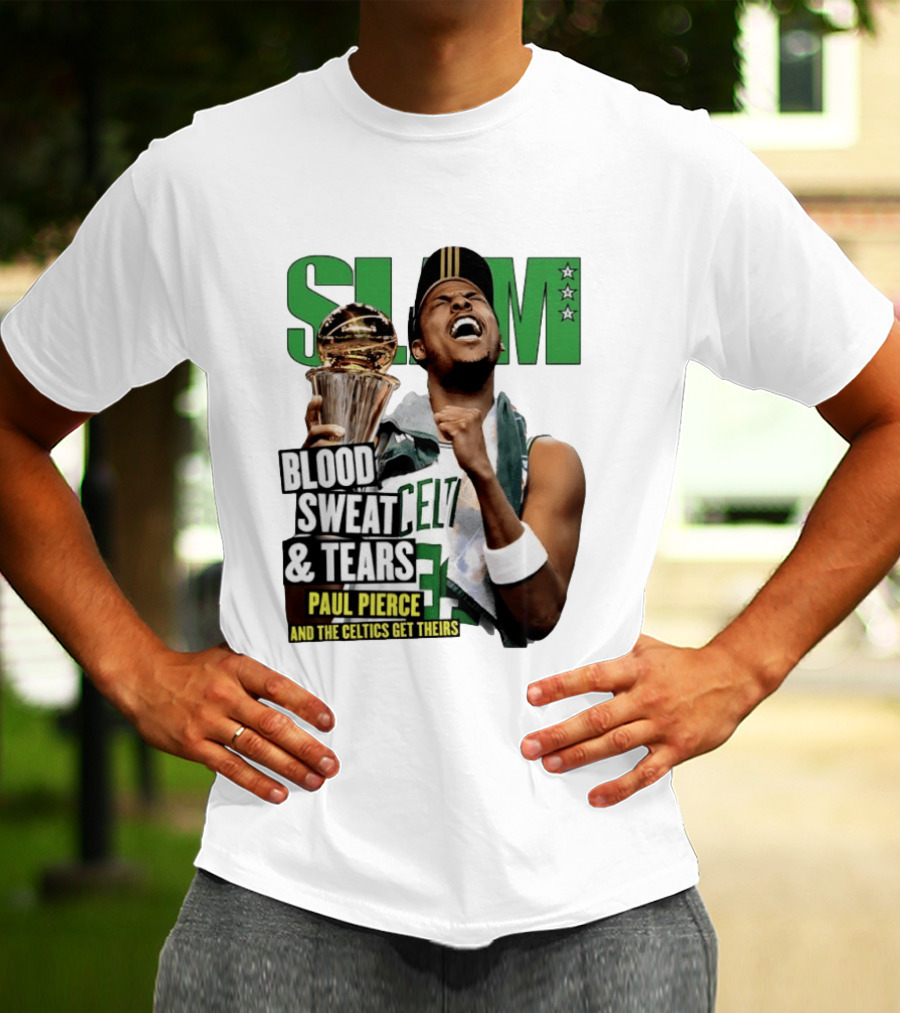 Paul Pierce SLAM Blood Sweat & Tears Celtics Champions T-Shirt