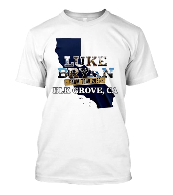 Luke Bryan Farm Tour 2026 Elk Grove CA California Map T-Shirt