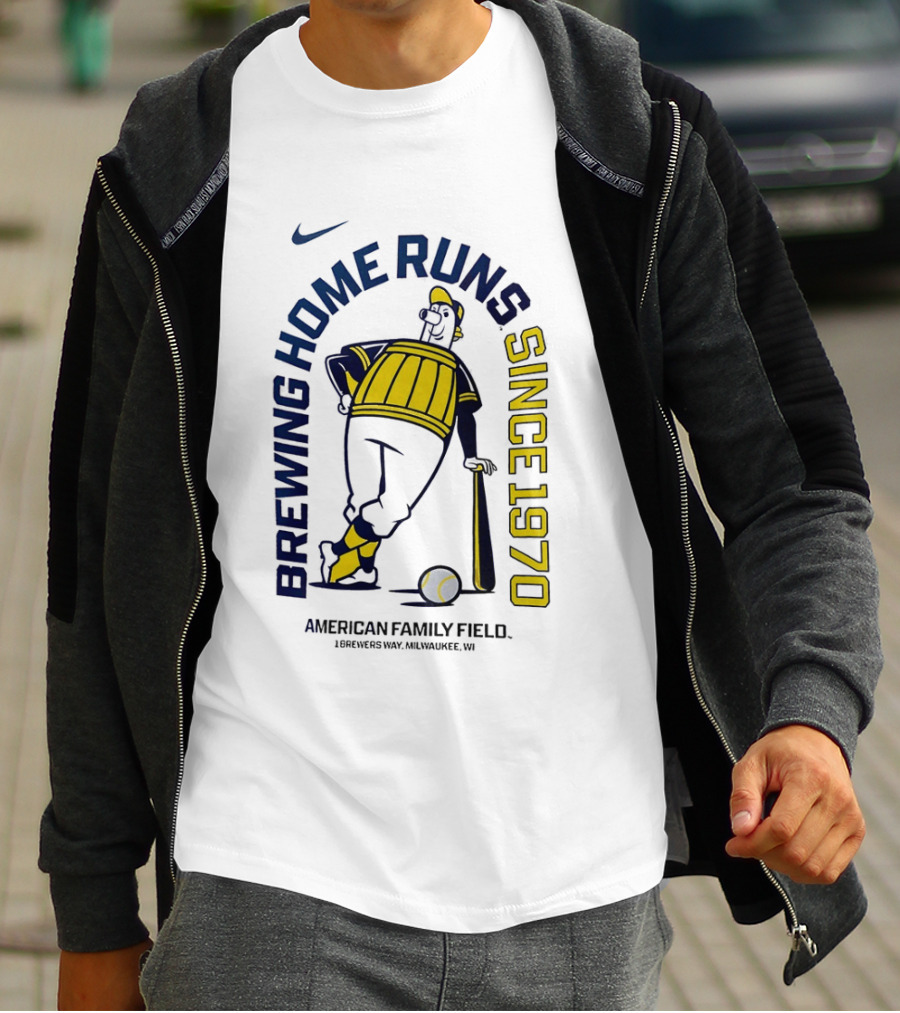 Nike Brewing Home Runs Since 1970 American Family Field Milwaukee Brewers T-Shirt