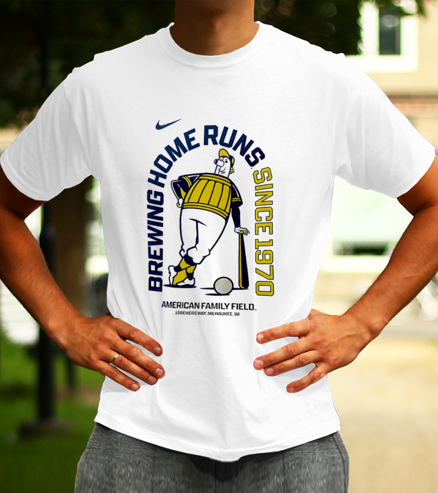 Nike Brewing Home Runs Since 1970 American Family Field Milwaukee Brewers T-Shirt